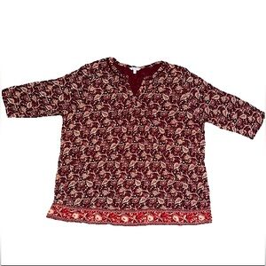 Lucky Brand Women’s Floral Bohemian Blouse/Top Size 3X/3G
